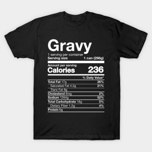 Gravy Nutrition Funny Thanksgiving Food T-Shirt